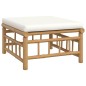 vidaXL Set de muebles de jardín 6 piezas bambú y cojines blanco crema vidaXL Set de muebles de jardín 6 piezas bambú y cojines blanco crema