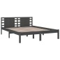 vidaXL Estructura de cama madera maciza gris king size 150x200 cm vidaXL Estructura de cama madera maciza gris king size 150x200 cm