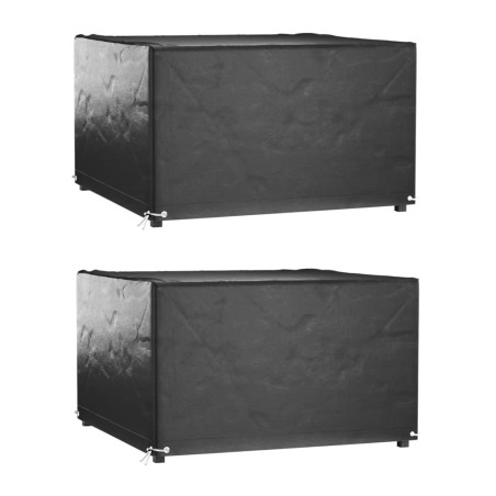 vidaXL Fundas muebles de jardín 2 uds 8 ojales cuadrado 132x132x80 cm