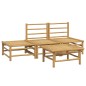 vidaXL Set de muebles de jardín 4 piezas bambú y cojines gris claro vidaXL Set de muebles de jardín 4 piezas bambú y cojines gris claro