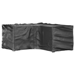 vidaXL Fundas muebles jardín forma de L 2 uds 16 ojales 215x215x90 cm