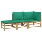 vidaXL Set de muebles de jardín 3 piezas bambú con cojines verde vidaXL Set de muebles de jardín 3 piezas bambú con cojines verde