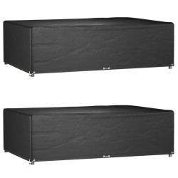 vidaXL Fundas muebles jardín 2 uds 12 ojales rectangular 227x152x65 cm