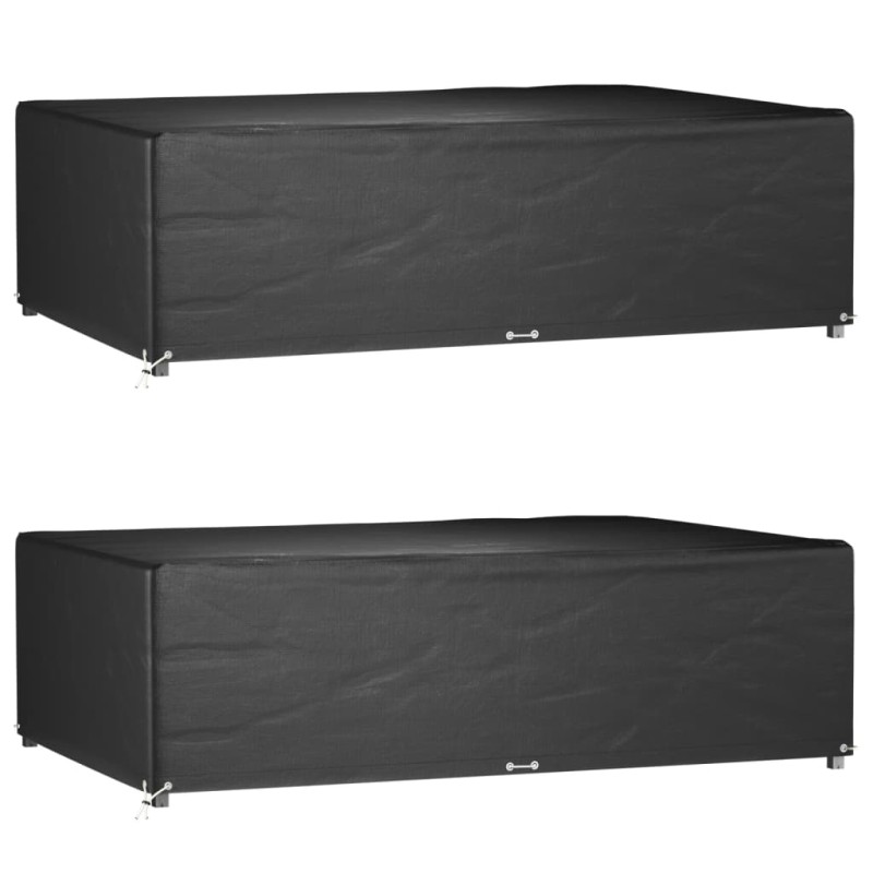 vidaXL Fundas muebles jardín 2 uds 12 ojales rectangular 227x152x65 cm vidaXL Fundas muebles jardín 2 uds 12 ojales rectangular 227x152x65 cm