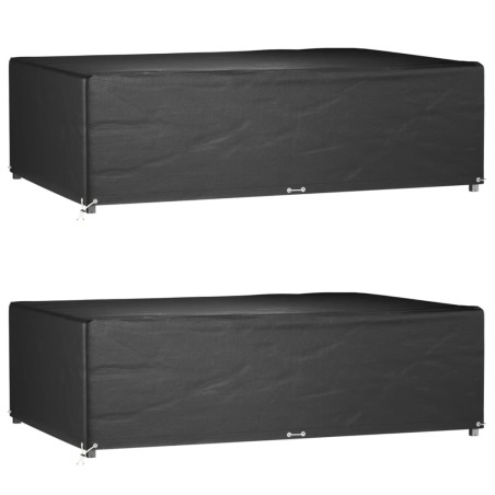 vidaXL Fundas muebles jardín 2 uds 12 ojales rectangular 227x152x65 cm