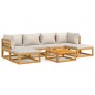 vidaXL Set muebles de jardín 7 pzas madera maciza y cojines gris claro vidaXL Set muebles de jardín 7 pzas madera maciza y cojines gris claro