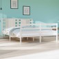 vidaXL Estructura de cama matrimonial madera de pino blanca 135x190 cm vidaXL Estructura de cama matrimonial madera de pino blanca 135x190 cm