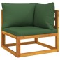 vidaXL Juego muebles de jardín 12 pzas madera maciza y cojines verdes vidaXL Juego muebles de jardín 12 pzas madera maciza y cojines verdes