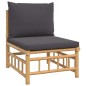 vidaXL Set de muebles de jardín 8 piezas bambú con cojines gris oscuro vidaXL Set de muebles de jardín 8 piezas bambú con cojines gris oscuro