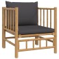 vidaXL Set de muebles de jardín 8 piezas bambú con cojines gris oscuro vidaXL Set de muebles de jardín 8 piezas bambú con cojines gris oscuro