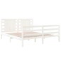 vidaXL Estructura de cama matrimonial madera de pino blanca 135x190 cm vidaXL Estructura de cama matrimonial madera de pino blanca 135x190 cm