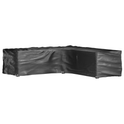 vidaXL Fundas muebles jardín forma de L 2 uds 16 ojales 285x285x70 cm