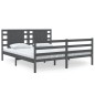 vidaXL Estructura de cama de madera maciza de pino gris 140x190 cm vidaXL Estructura de cama de madera maciza de pino gris 140x190 cm