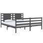 vidaXL Estructura de cama de madera maciza de pino gris 140x190 cm vidaXL Estructura de cama de madera maciza de pino gris 140x190 cm