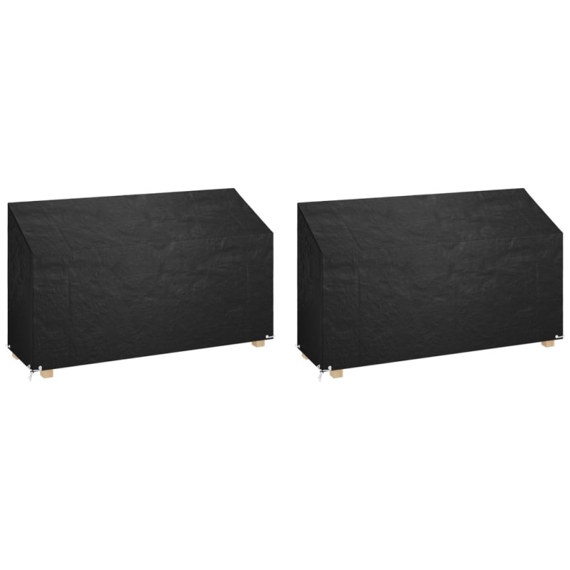 vidaXL Fundas bancos jardín 2 uds 12 ojales polietileno 210x70x70/88cm vidaXL Fundas bancos jardín 2 uds 12 ojales polietileno 210x70x70/88cm
