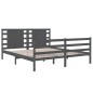 vidaXL Estructura de cama de madera maciza de pino gris 140x190 cm vidaXL Estructura de cama de madera maciza de pino gris 140x190 cm
