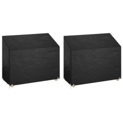 vidaXL Fundas bancos jardín 2 uds 8 ojales polietileno 160x70x70/88 cm