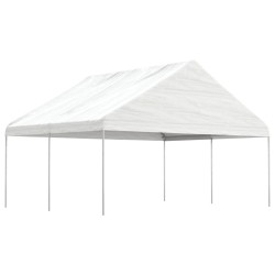 vidaXL Cenador con techo polietileno blanco 4,46x5,88x3,75 m