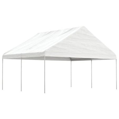 vidaXL Cenador con techo polietileno blanco 4,46x5,88x3,75 m