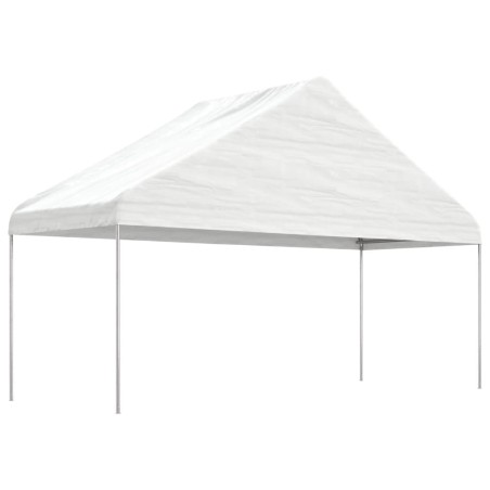vidaXL Cenador con techo polietileno blanco 4,46x5,88x3,75 m