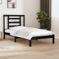 vidaXL Estructura de cama individual madera maciza negra 90x190 cm vidaXL Estructura de cama individual madera maciza negra 90x190 cm