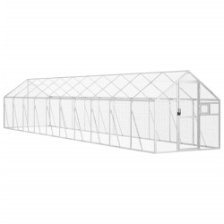 vidaXL Pajarera de aluminio color plateado 1,79x10x1,85 m