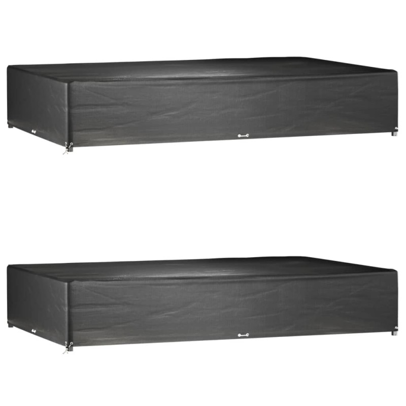 vidaXL Fundas muebles jardín 2 uds 16 ojales rectangular 325x205x60 cm vidaXL Fundas muebles jardín 2 uds 16 ojales rectangular 325x205x60 cm