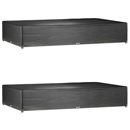 vidaXL Fundas muebles jardín 2 uds 16 ojales rectangular 325x205x60 cm