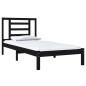 vidaXL Estructura de cama individual madera maciza negra 90x190 cm vidaXL Estructura de cama individual madera maciza negra 90x190 cm