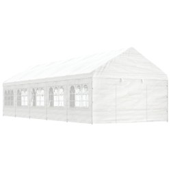vidaXL Cenador con techo polietileno blanco 11,15x4,08x3,22 m