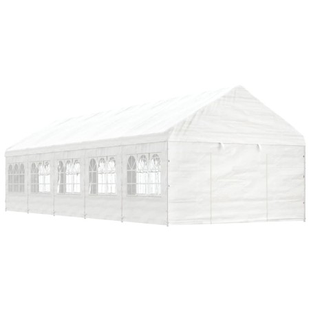 vidaXL Cenador con techo polietileno blanco 11,15x4,08x3,22 m