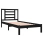 vidaXL Estructura de cama individual madera maciza negra 90x190 cm vidaXL Estructura de cama individual madera maciza negra 90x190 cm