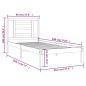 vidaXL Estructura de cama individual madera maciza negra 90x190 cm vidaXL Estructura de cama individual madera maciza negra 90x190 cm