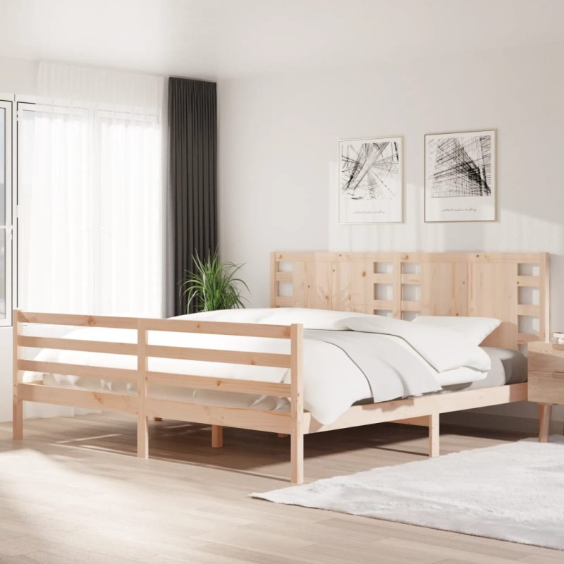 vidaXL Estructura de cama de madera maciza de pino 200x200 cm