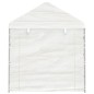 vidaXL Cenador con techo polietileno blanco 13,38x2,28x2,69 m