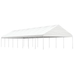 vidaXL Cenador con techo polietileno blanco 17,84x5,88x3,75 m