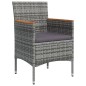 vidaXL Juego de comedor de jardín 7 piezas con cojines gris y negro vidaXL Juego de comedor de jardín 7 piezas con cojines gris y negro