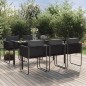 vidaXL Juego de comedor para jardín 7 piezas negro vidaXL Juego de comedor para jardín 7 piezas negro