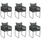 vidaXL Juego de comedor para jardín 7 piezas negro vidaXL Juego de comedor para jardín 7 piezas negro