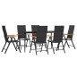 vidaXL Juego comedor de jardín 7 piezas ratán sintético negro y marrón