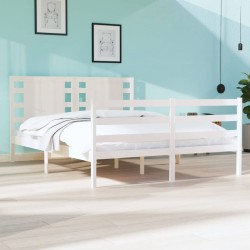 vidaXL Estructura de cama de madera maciza de pino blanco 140x200 cm