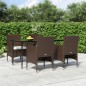 vidaXL Juego de comedor de jardín 5 piezas con cojines marrón y negro vidaXL Juego de comedor de jardín 5 piezas con cojines marrón y negro
