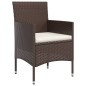 vidaXL Juego de comedor de jardín 5 piezas con cojines marrón y negro vidaXL Juego de comedor de jardín 5 piezas con cojines marrón y negro
