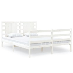 vidaXL Estructura de cama de madera maciza de pino blanco 140x200 cm