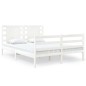 vidaXL Estructura de cama de madera maciza de pino blanco 140x200 cm vidaXL Estructura de cama de madera maciza de pino blanco 140x200 cm