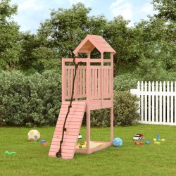 vidaXL Casita infantil con pared de escalada madera abeto Douglas