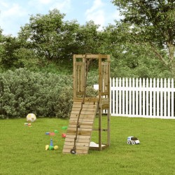 vidaXL Casa de juegos con pared escalada de madera impregnada de pino