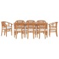 vidaXL Juego de comedor para jardín 9 piezas madera maciza de teca vidaXL Juego de comedor para jardín 9 piezas madera maciza de teca