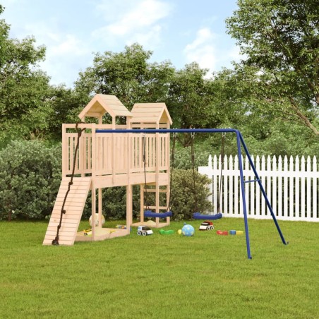 vidaXL Parque infantil de exterior madera maciza de pino