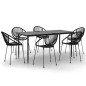 vidaXL Juego de comedor para jardín 7 piezas ratán PVC negro vidaXL Juego de comedor para jardín 7 piezas ratán PVC negro